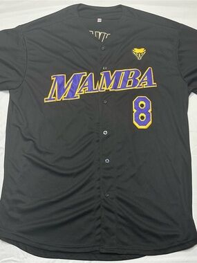 Kobe Bryant Black Mamba Lakers Baseball Jersey XXL